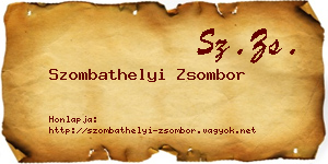 Szombathelyi Zsombor névjegykártya